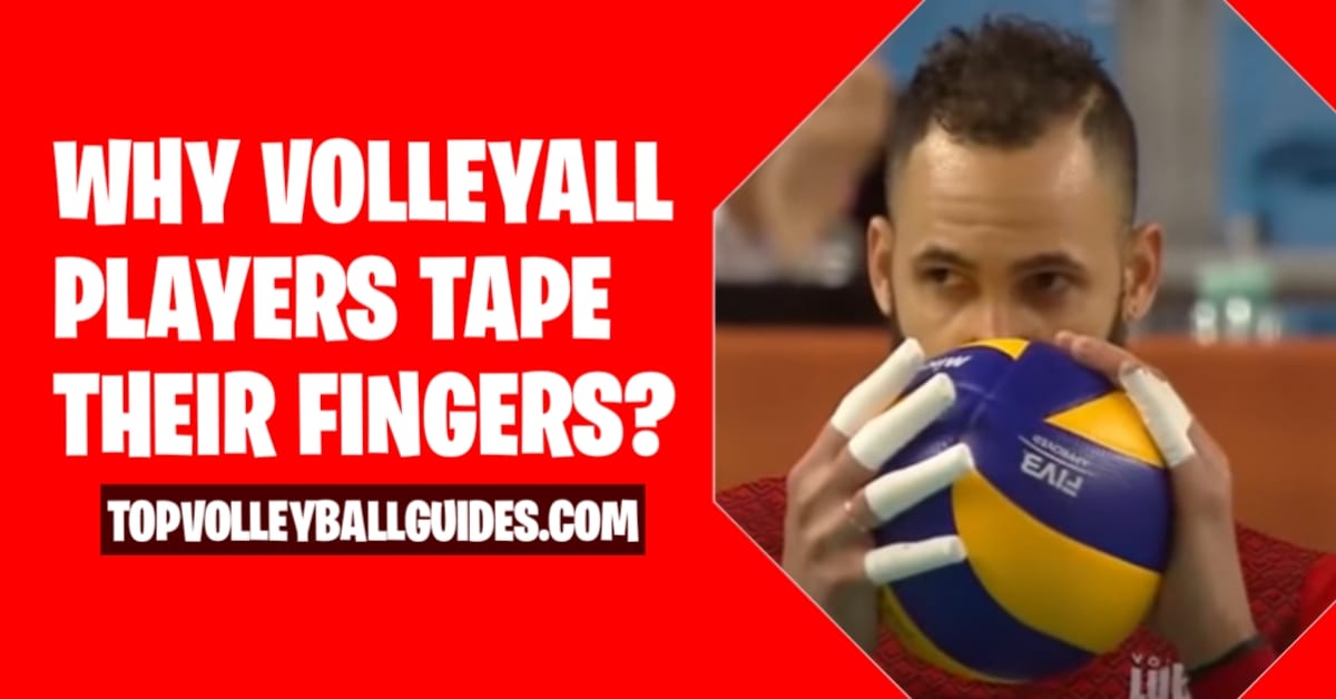 a male volleyball player wearing a tape on fingers and holding a ball